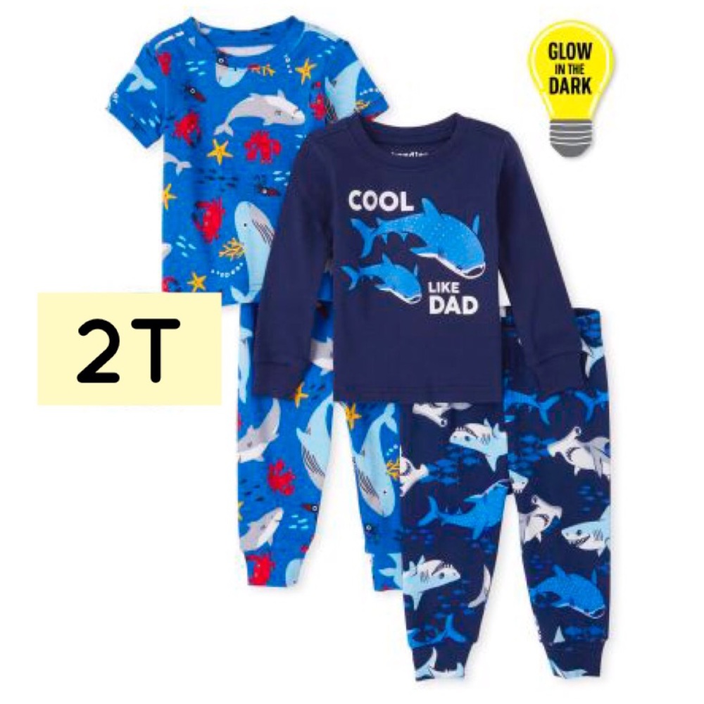 Children’s Place Toddler Boys Glow Shark Pajamas
